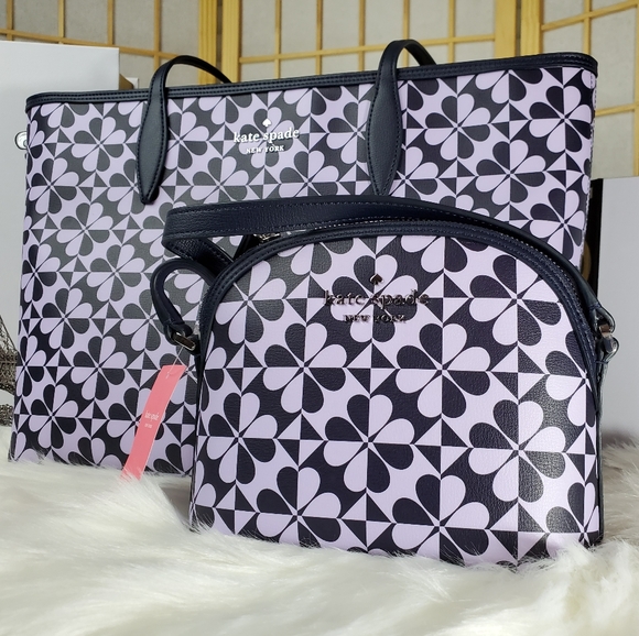 NWT Kate Spade Hollie Spade clover geo dome xbody - Picture 1 of 6